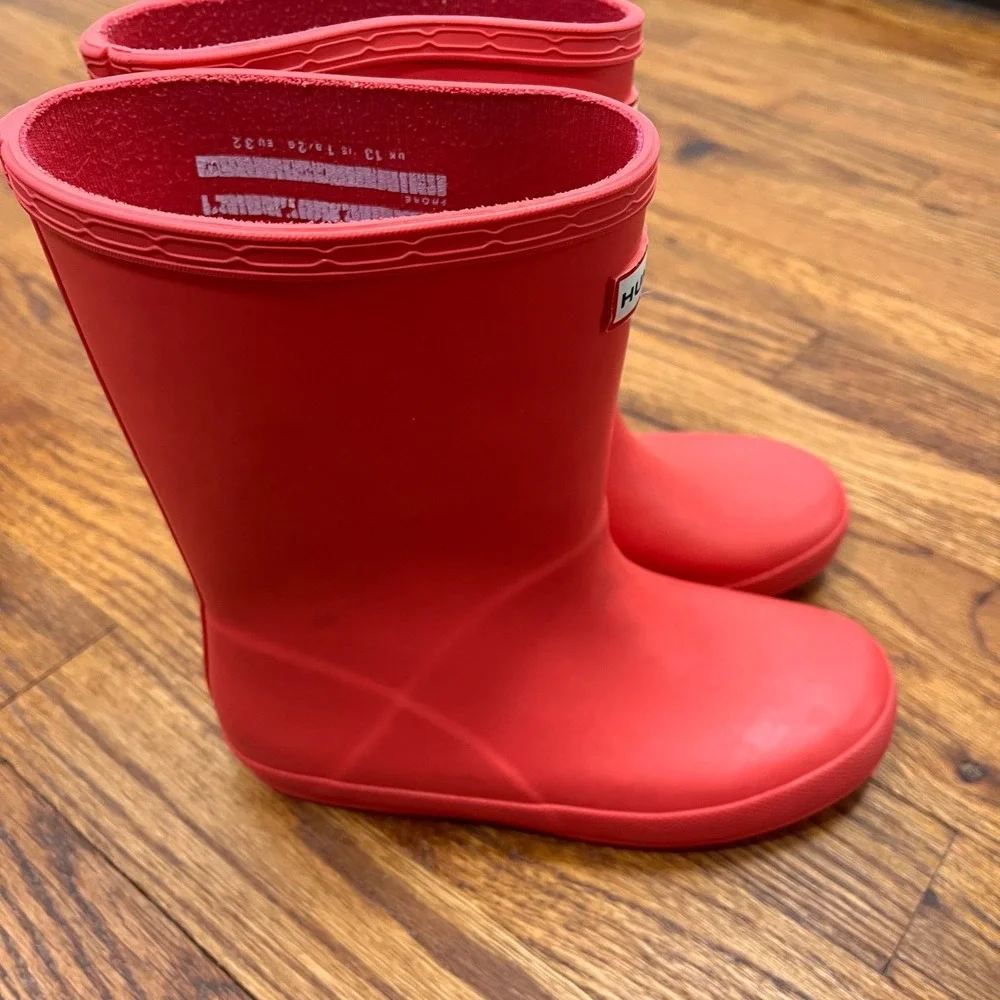 Hunter Kids First Classic Pink Waterproof‎ Rubber Rain Boots Size 13 US 32 EU